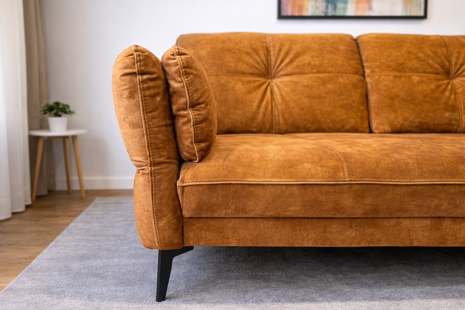 Sinepikollane mooduldiivani reguleeritav käetugi ülemises asendis eestvaates