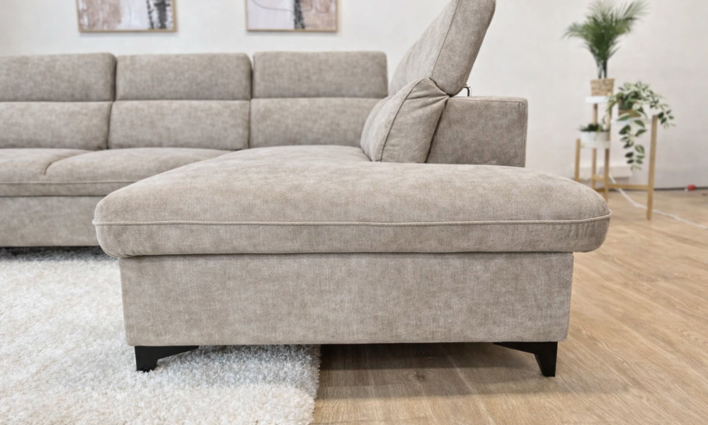 Diivanvoodi pesukastiga Montana beež, mahukas pesukast, liigutatavad peatoed, voodi