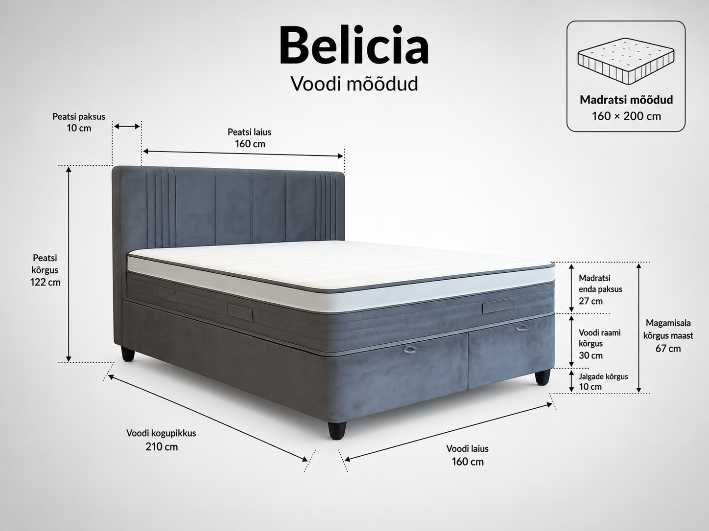 Kontinentaalvoodi Belicia 160x200 - Pilt 3