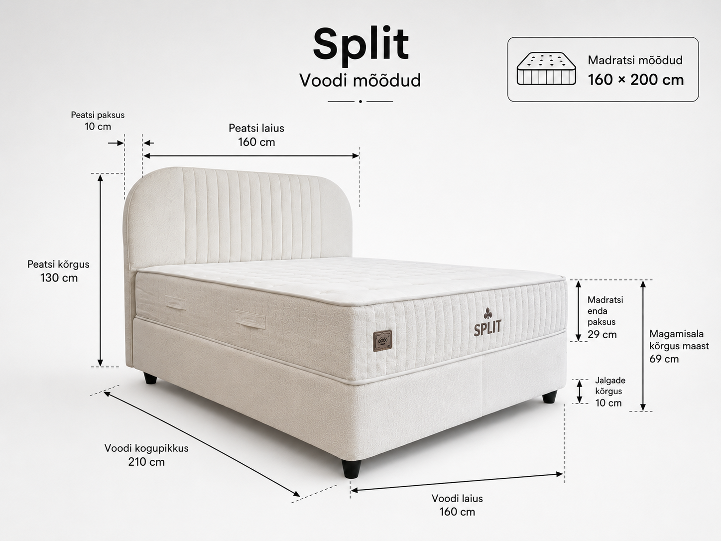 Kontinentaalvoodi Split 160x200 - Pilt 3